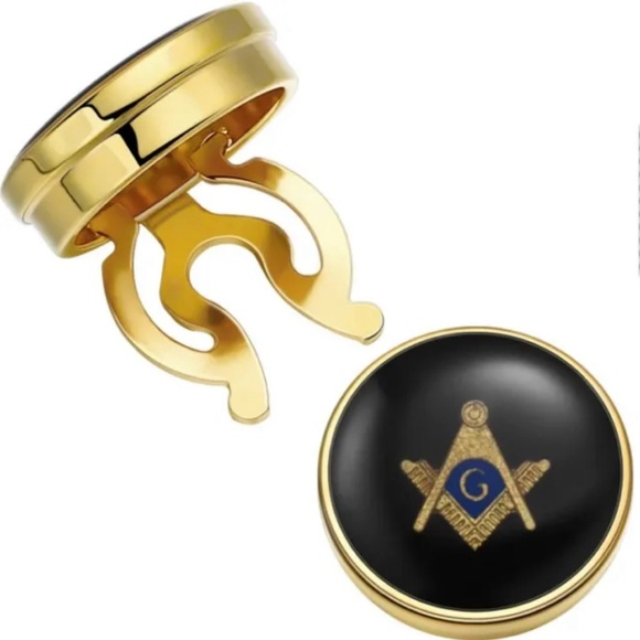Other - Pair Of Freemason Masonic Button Covers for Men's Shirt High Quality Accessories